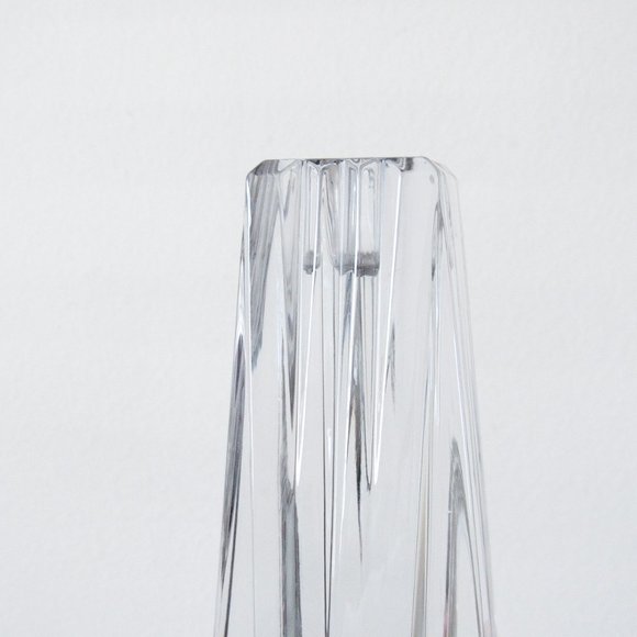 VINTAGE Glass Clear Crystal Lead Candlestick Holder Art Deco Collectable MCM - Picture 9 of 13